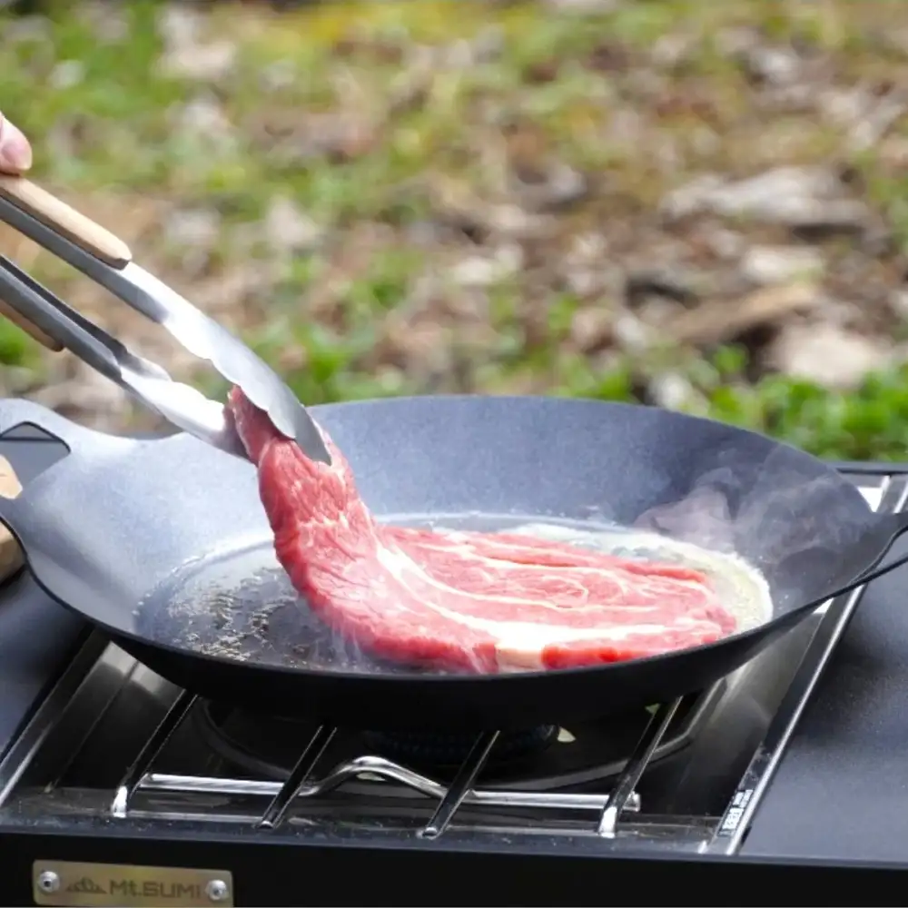 日本直邮 Mt.SUMI 碳钢露营煎锅｜铁板料理锅・可拆卸握柄 户外家用必备炊具